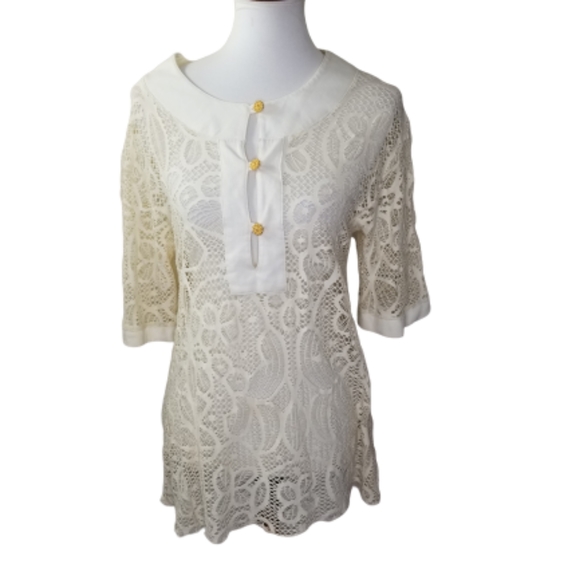 l*space Other - L*SPACE Ivory Crochet Beach Swim Cover Up